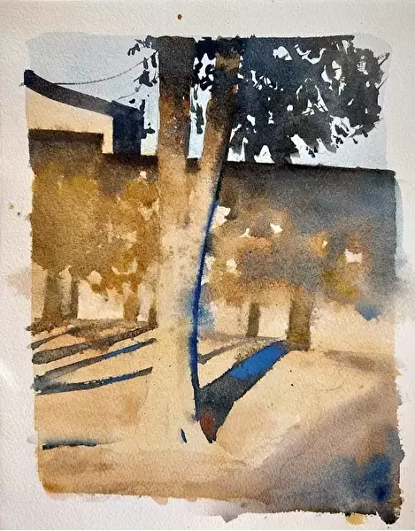 Aquarela "Textura do silêncio" - comprar online