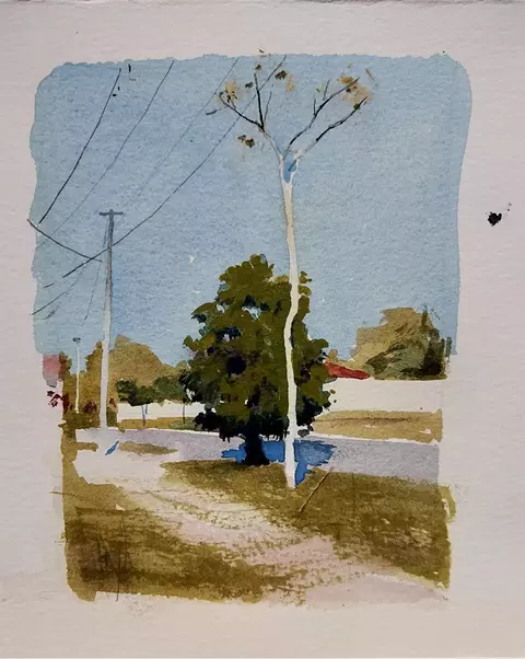 Aquarela "Textura do silêncio" - comprar online