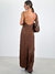 VESTIDO THASSIA MIDI MARROM ANNA TORQUATO - Hira Store