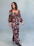 VESTIDO JORGINA ESTAMPADA MARROM ANNA TORQUATO - comprar online