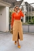 SAIA MIDI SUEDE COM FENDA BEGE CAMELO