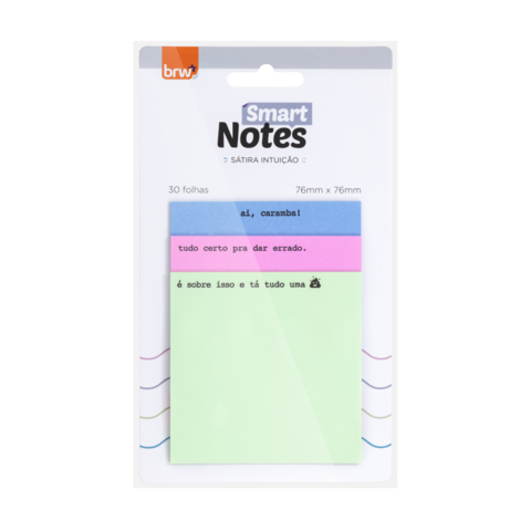 Bloco Adesivo Smart Notes Sátira Intuição BRW