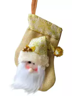 Colgante Bota Papa Noel 22cm Dorado - comprar online