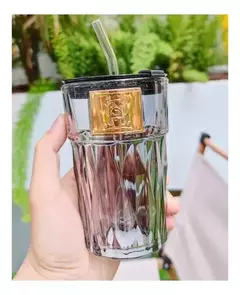 Vaso Con Sorbete Vidrio Resistente Para Llevar
