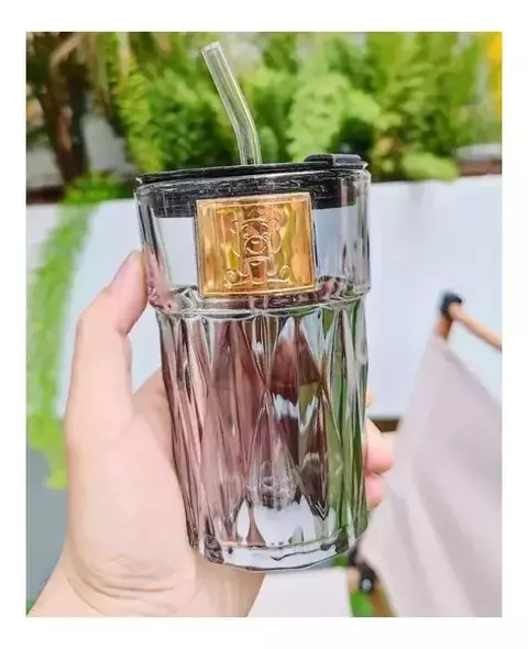 Vaso Con Sorbete Vidrio Resistente Para Llevar
