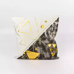 Funda De Almohadon Blanco Y Negro Diseño C/dorado - 4K HOME - TIENDA MAYORISTA