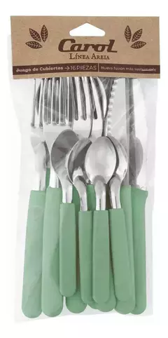 Juego de 16 Cubiertos Mango Plastico en bolsa Carol - comprar online