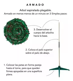 Imagen de Arbol De navidad Espiral Plegable Con Hojas 1,80