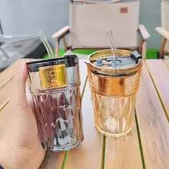 Vaso Con Sorbete Vidrio Resistente Para Llevar - comprar online