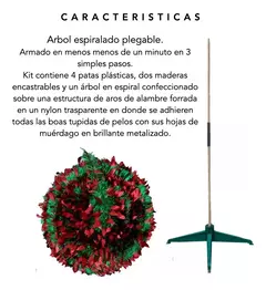 Arbol De navidad Espiral Plegable Con Hojas 1,80