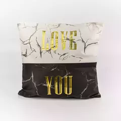 Funda De Almohadon Blanco Y Negro Diseño C/dorado - comprar online