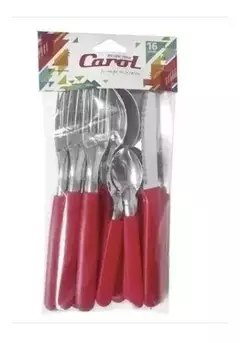 Juego de 16 Cubiertos Mango Plastico en bolsa Carol - 4K HOME - TIENDA MAYORISTA