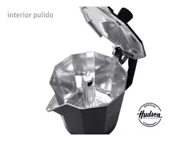 Cafetera Tipo Italiana Hudson Negra Aluminio 9 Pocillos - 4K HOME - TIENDA MAYORISTA