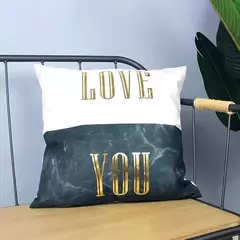 Funda De Almohadon Blanco Y Negro Diseño C/dorado