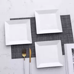 Plato Playo fuente Cuadrado Ceramica Oxford Blanco