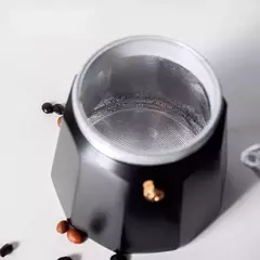 Cafetera Tipo Italiana Hudson Negra Aluminio 9 Pocillos