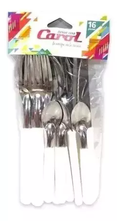 Juego de 16 Cubiertos Mango Plastico en bolsa Carol en internet