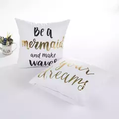 Funda Almohadon De Diseño Detalles Dorados