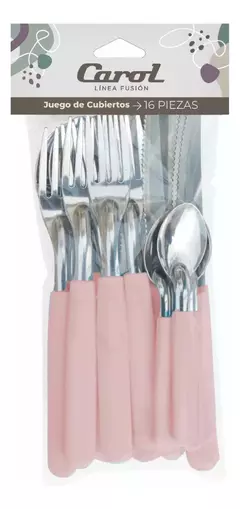Juego de 16 Cubiertos Mango Plastico en bolsa Carol - tienda online