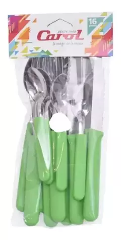 Juego de 16 Cubiertos Mango Plastico en bolsa Carol - tienda online