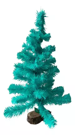Arbol Navidad De Mesa 80 Cm Base tronco de Madera