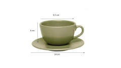 Set Taza Té C/plato Unni Cerámica 200cc Oxford - tienda online