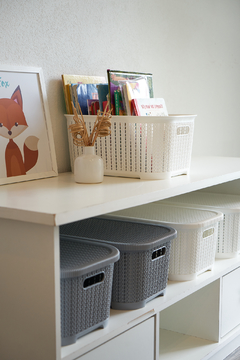 Cesto Organizador Rattan N2 Con Tapa x12 unidades - comprar online