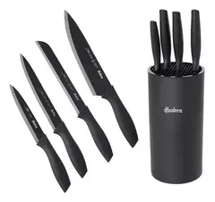 Set X4 Cuchillos Holder Basic Inox Antiadherente Hudson Base