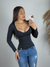 BLUSA MANGA LONGA DECOTE CORAÇÃO - comprar online