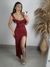 VESTIDO LONGO DECOTE CORAÇÃO E FENDA - loja online