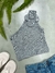 Cropped Nula Manga Com Flor - comprar online