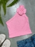 Cropped Nula Manga Com Flor - loja online
