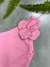 Cropped Nula Manga Com Flor