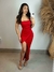 Vestido Longo Drapeado Colado Alça Única Com Fenda na internet