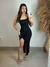 Imagem do Vestido Longo Drapeado Colado Alça Única Com Fenda