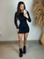 Vestido Curto Com Manga Longa Costa Decote Sensual