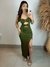 Vestido Longo Mid Sensual Com Acessórios e Fenda Lateral