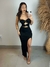 Vestido Longo Mid Sensual Com Acessórios e Fenda Lateral