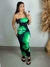 Vestido Longo Tubinho Preto Floral com Decote Tomara que Caia - loja online