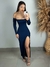 Vestido Longo Ombro a Ombro Fenda Manga Longa - comprar online