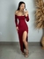 Vestido Longo Ombro a Ombro Fenda Manga Longa - comprar online
