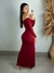 Vestido Longo Ombro a Ombro Fenda Manga Longa na internet