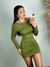 Vestido Curto Com Manga Longa Costa Decote Sensual na internet
