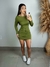 Vestido Curto Com Manga Longa Costa Decote Sensual