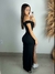 Vestido Longo Justo Ombro a Ombro Com Fenda Lateral Sensual