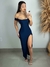 Vestido Longo Justo Ombro a Ombro Com Fenda Lateral Sensual na internet