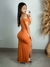 Vestido Longo Justo Ombro a Ombro Com Fenda Lateral Sensual