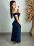 Vestido Longo Justo Ombro a Ombro Com Fenda Lateral Sensual - Parada do Cropped