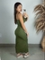 Vestido colado camponesa com bojo busto franzido e fenda lateral - Parada do Cropped