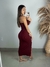 Vestido colado camponesa com bojo busto franzido e fenda lateral - Parada do Cropped
